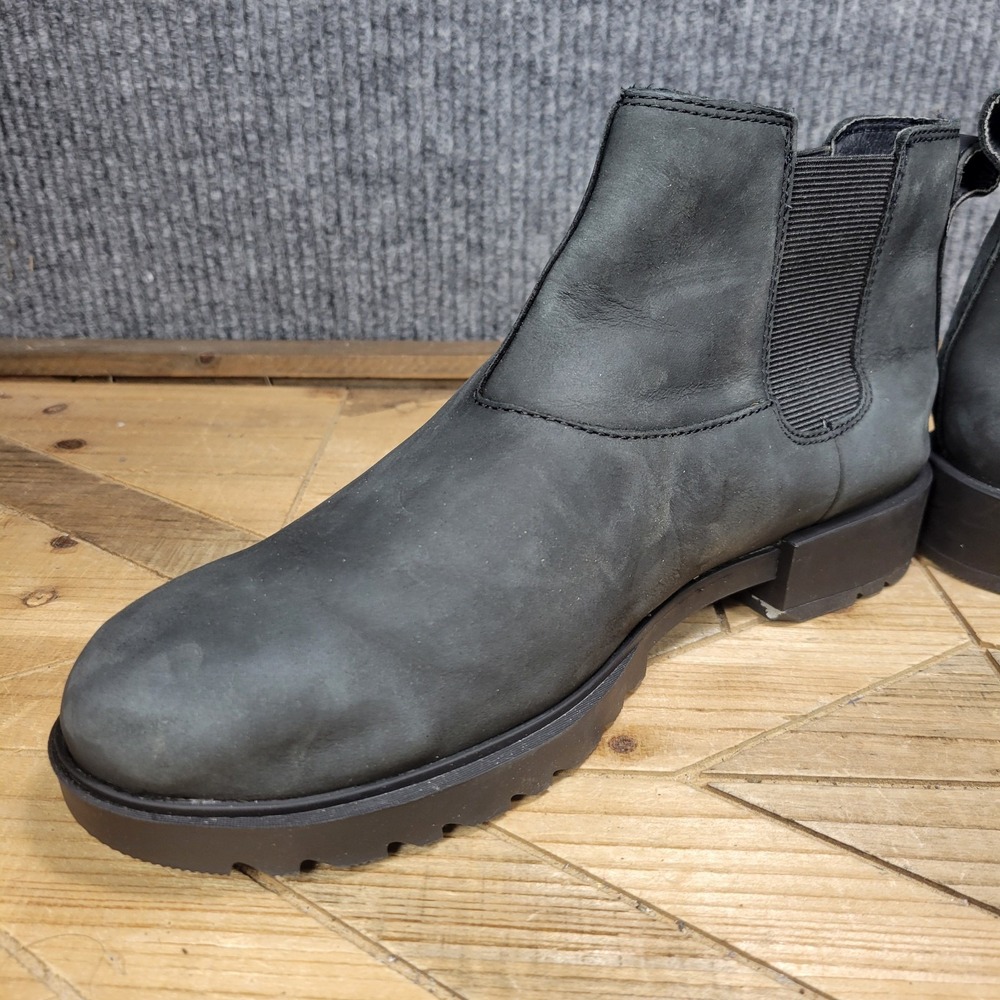 Sorelβ Emelie II Chelsea Boots Womens 10 Black Waterproof Leather NL4324-010 - Picture 5 of 13
